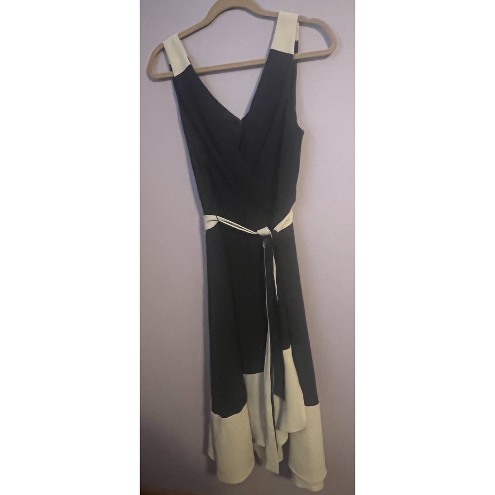 Harper Rose Blue Navy Cream Midi Dress Size 12